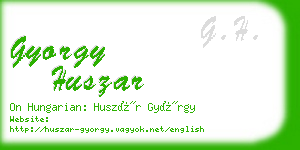 gyorgy huszar business card